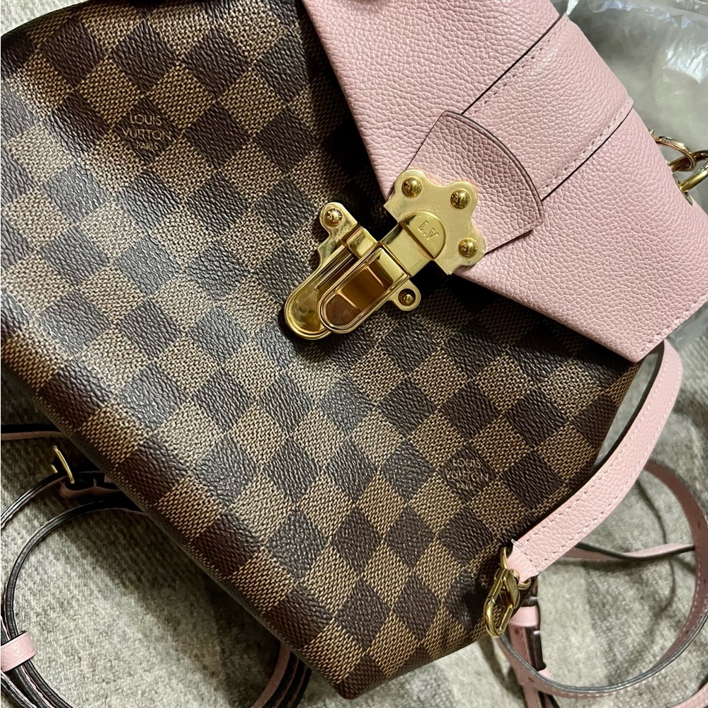 Louis Vuitton Brown and Pink Crossbody Bag. Authentic